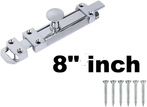 Heavy duty chrome door bolt - duty,
