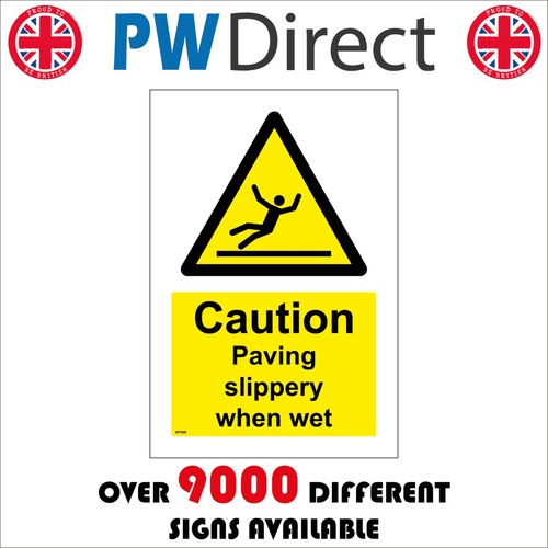 Sign caution paving slippery - sign,