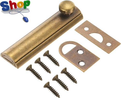 Solid brass surface bolt - 3",