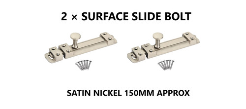Surface slide bolt - 2, satin