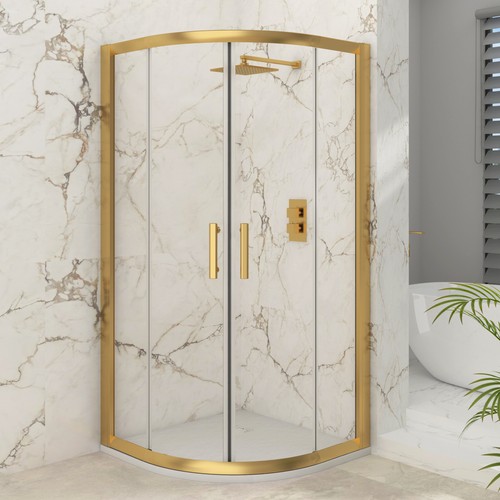 Brushed brass quadrant shower - quadrant,