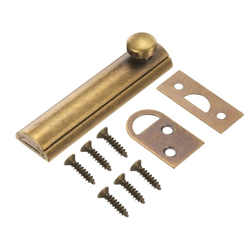 Solid brass surface bolt - 3",