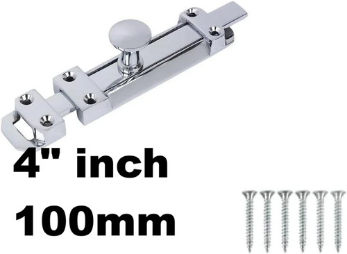 Heavy duty chrome door bolt - chrome,